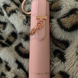 Charlotte Tilbury Blush Pink Lipgloss Holder with Gold Hardware